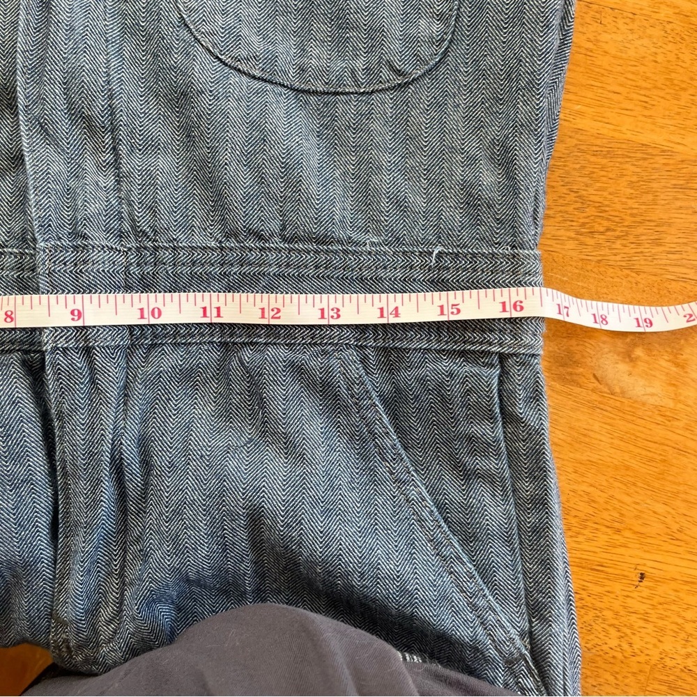 Berne Blue Herringbone Work Canvas Coveralls Jumpsuit  Zip Up SZ SM Short - Picture 8 of 12